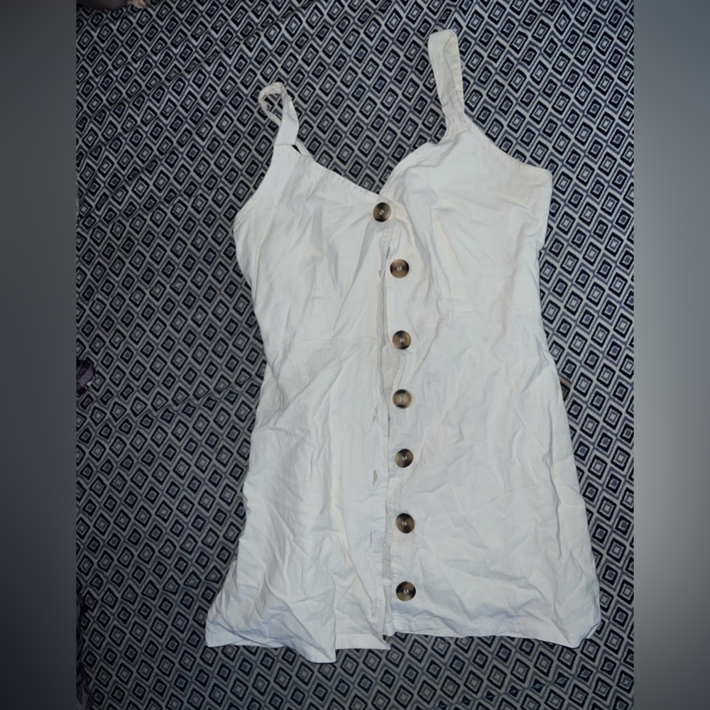 White Button Up Mini Dress